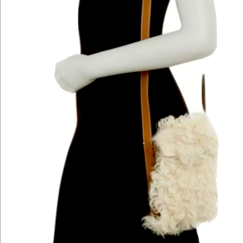 TORY BURCH ROSY SHEARLING LAMB CROSSBODY BAG  NEW